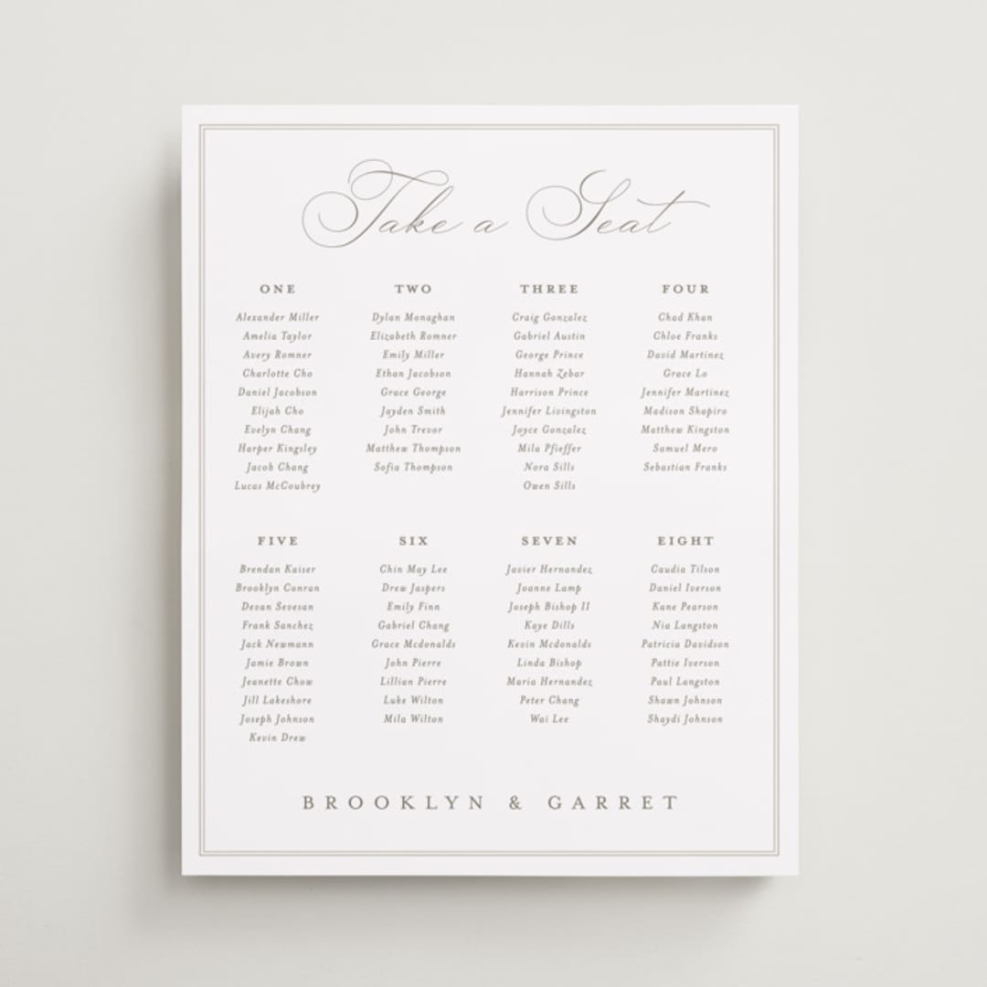 "Overlapping" - Custom Seating Charts in Cotton by Amy Kross - Front