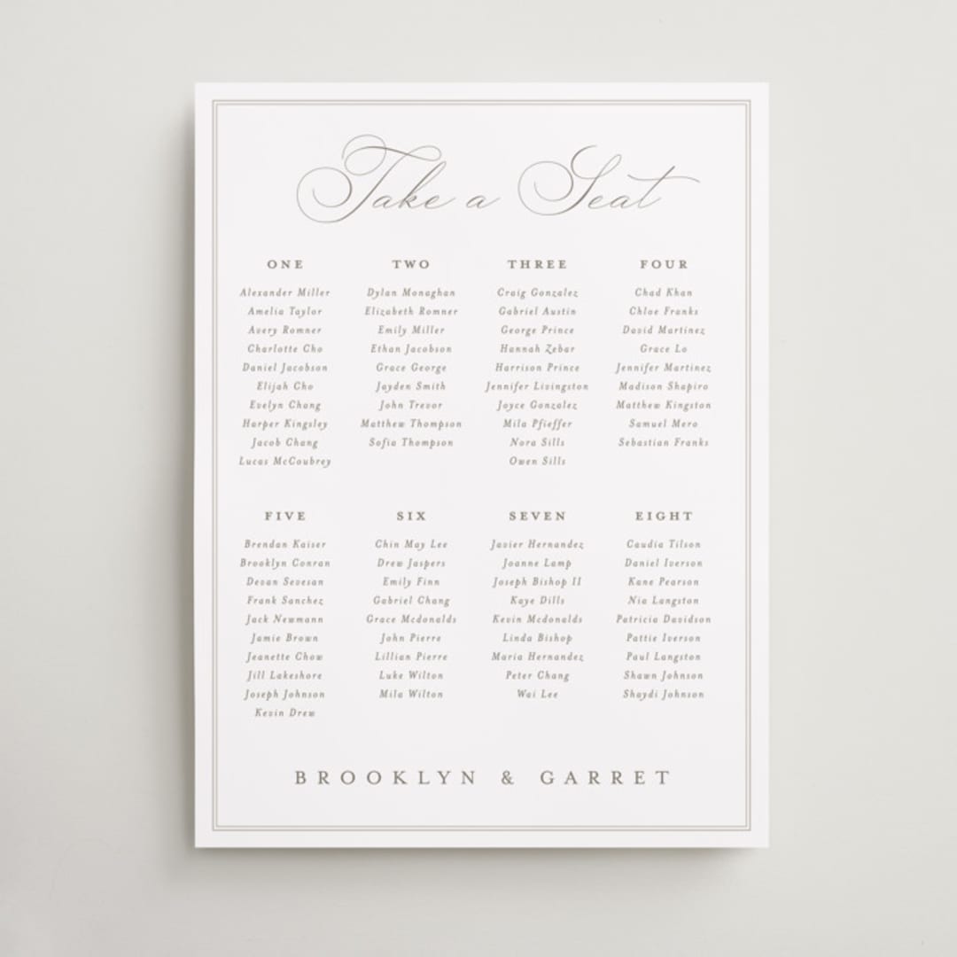 "Overlapping" - Custom Seating Charts in Cotton by Amy Kross - Front