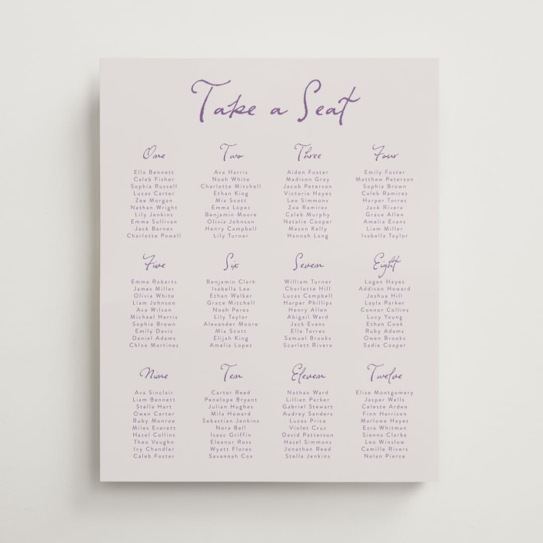 "tablescape drawing" - Custom Seating Charts in Hydrangea by Cass Loh - Front