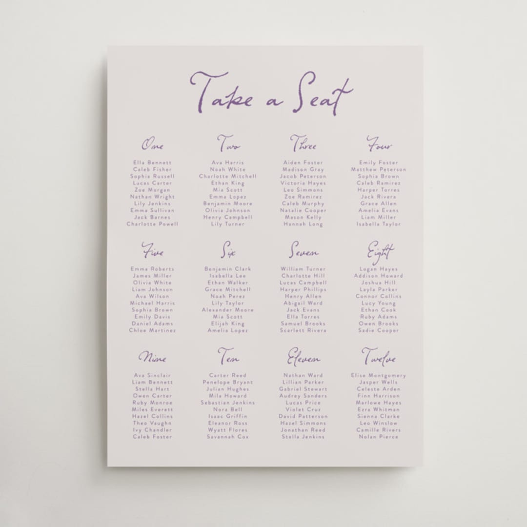 "tablescape drawing" - Custom Seating Charts in Hydrangea by Cass Loh - Front