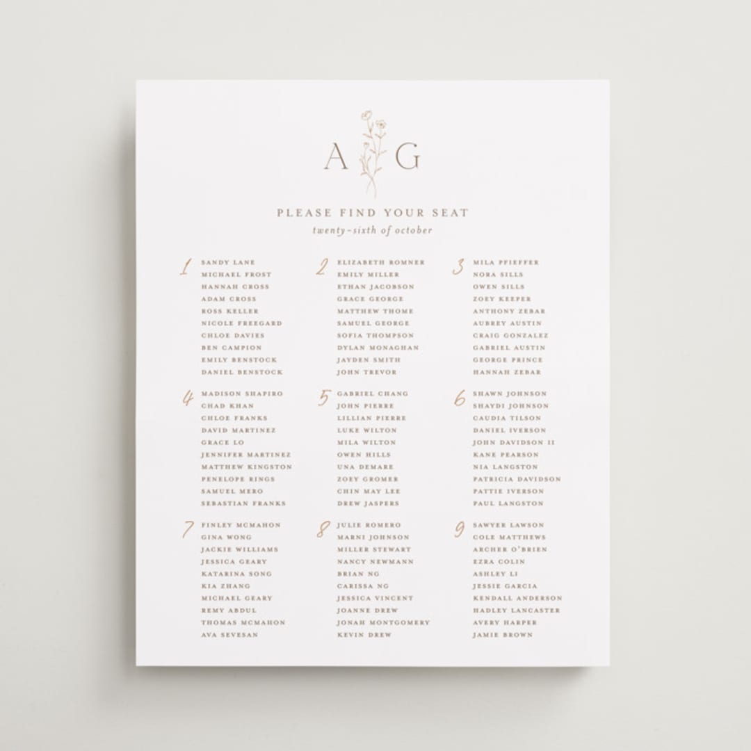"kouignette" - Custom Seating Charts in Chiffon by chocomocacino - Front
