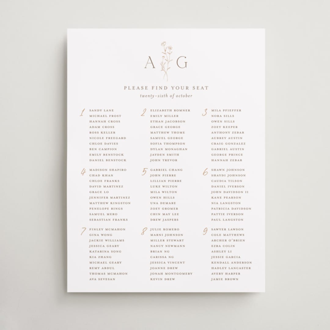 "kouignette" - Custom Seating Charts in Chiffon by chocomocacino - Front
