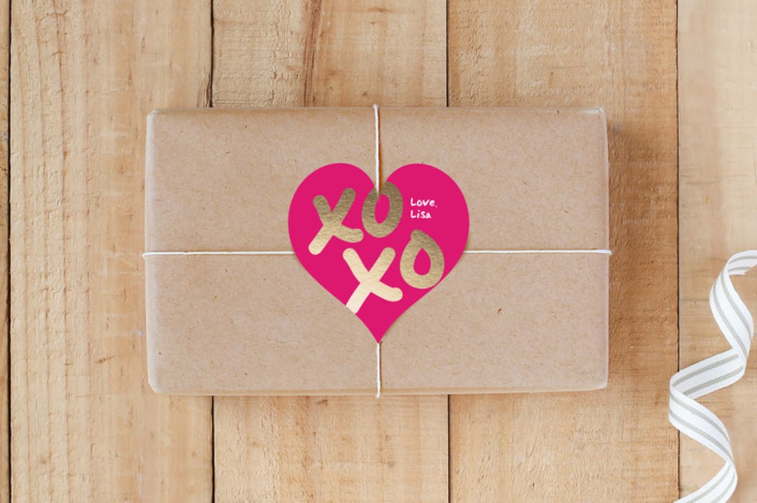 "Xoxo Heart" - Custom Stickers in Fuchsia by Lisa Guerrero - Front