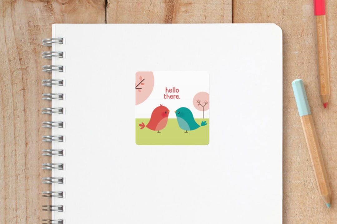 "happy birdie" - Custom Stickers in Blossom by Lori James - Front