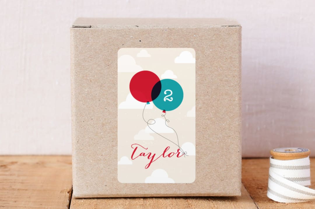 "In The Sky Birthday" - Custom Stickers in Red Apple by fatfatin - Front