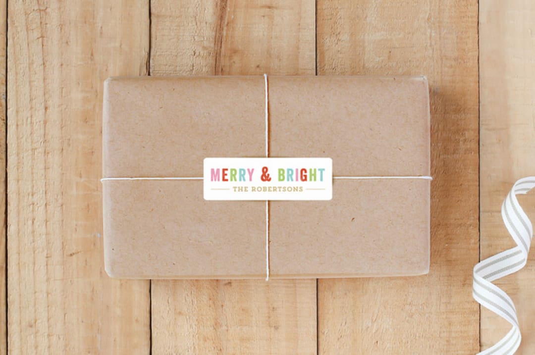 "Merry Bright" - Custom Stickers in Brass by Haley McCoy - Front