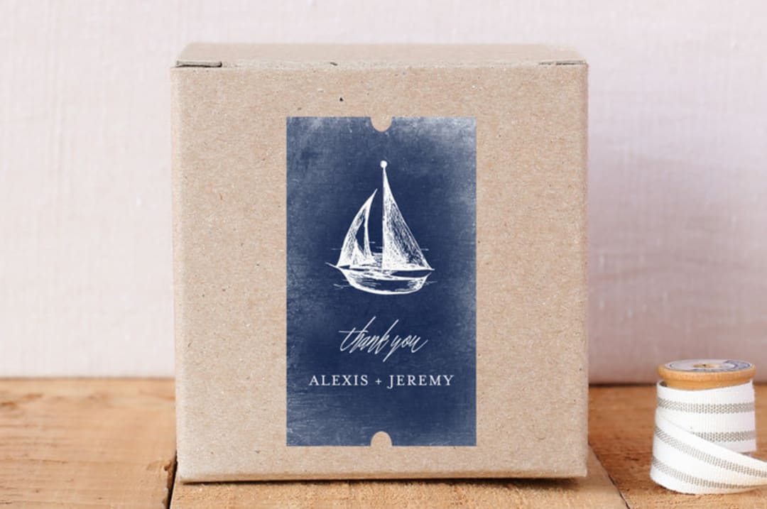 "Sail Away" - Custom Stickers in Navy by Rebecca Bowen - Front