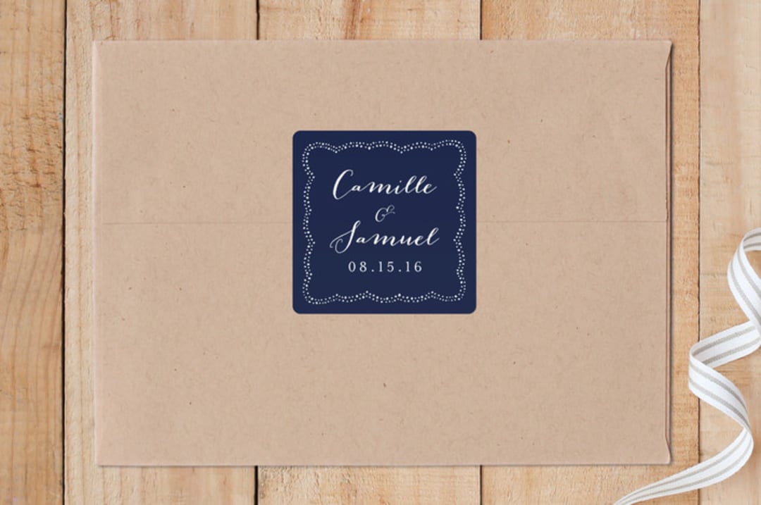 "Shore" - Custom Stickers in Navy by Susan Asbill - Front