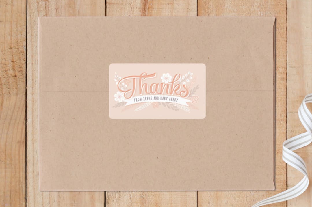 "Sweet Garden Thanks" - Custom Stickers in Petal by Hooray Creative - Front