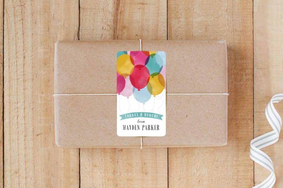 "Thanks A Bunch!" - Custom Stickers in Teal by Hooray Creative - Front