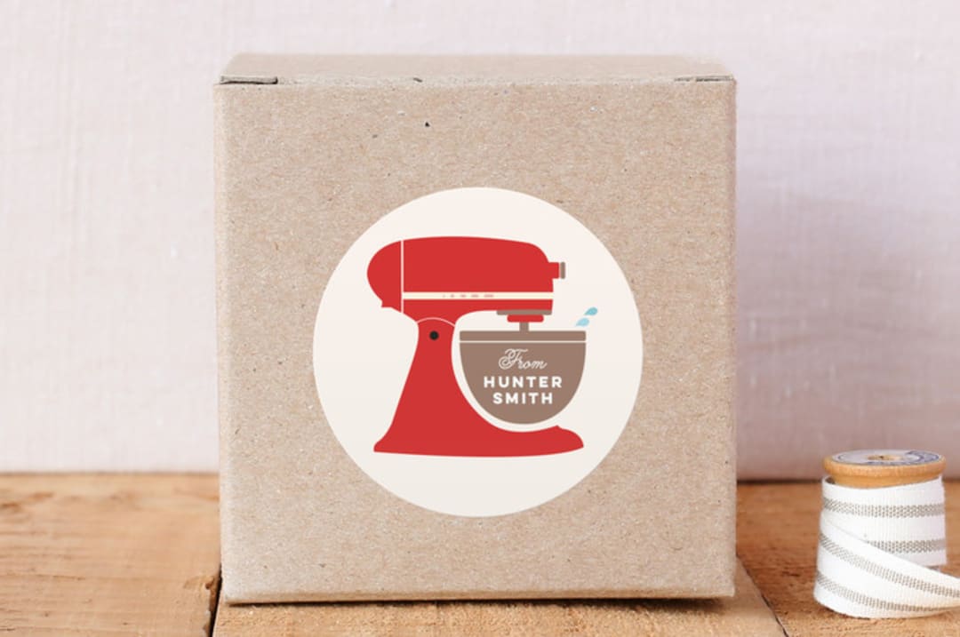 "Vintage Kitchen Mixer" - Custom Stickers in Tomato by Katie Zimpel - Front