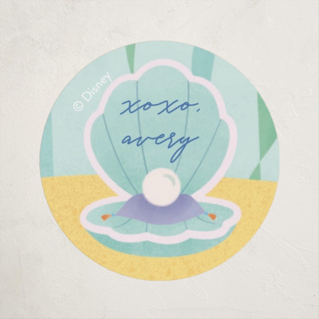 "Disney's Ariel Part of my World" - Custom Stickers in Aquamarine by Sabrin Deirani - Front