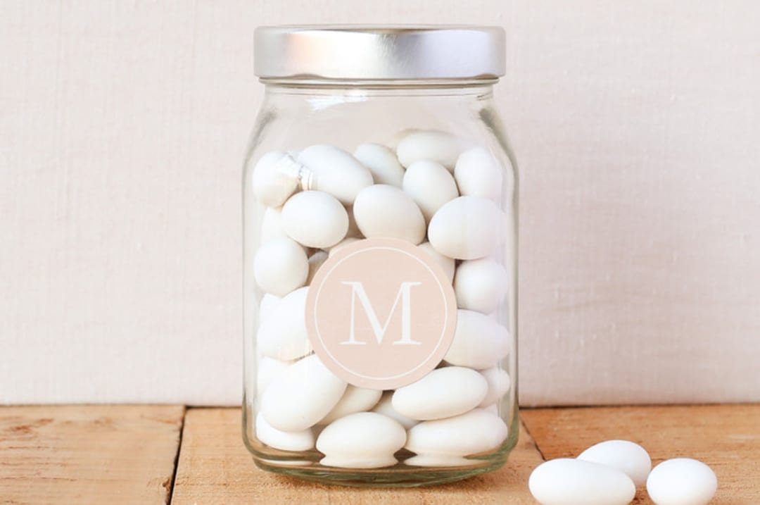 "Classic monogram" - Custom Stickers in Blush by Stacey Meacham - Front