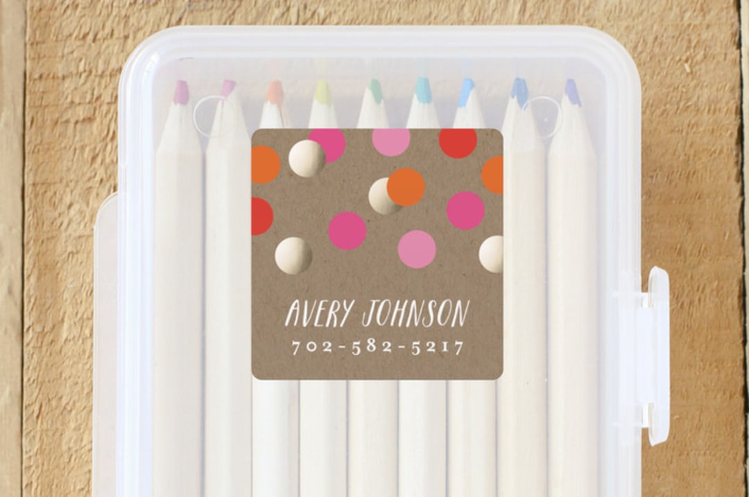 "Confetti Smiles" - Custom Stickers in Tangerine by Abby Munn - Front