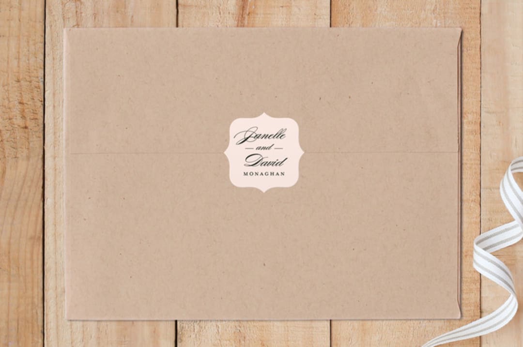 "Elegant Names" - Custom Stickers in Blush by Stacey Meacham - Front