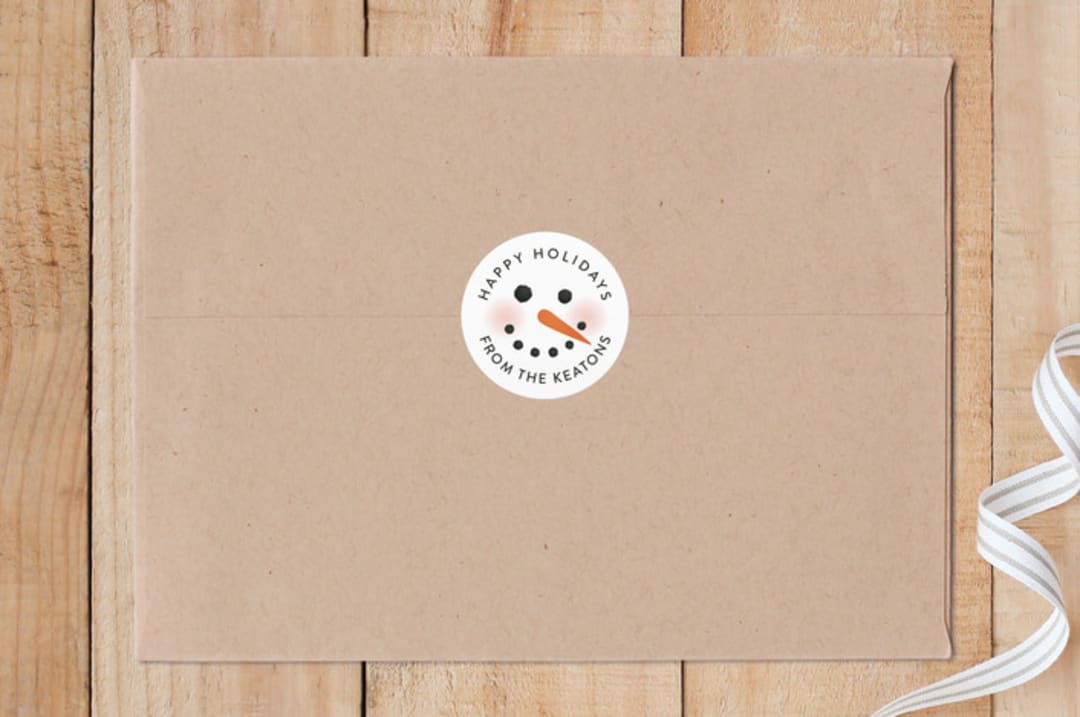 "Snowman Face" - Custom Stickers in Coal by Jill Means - Front