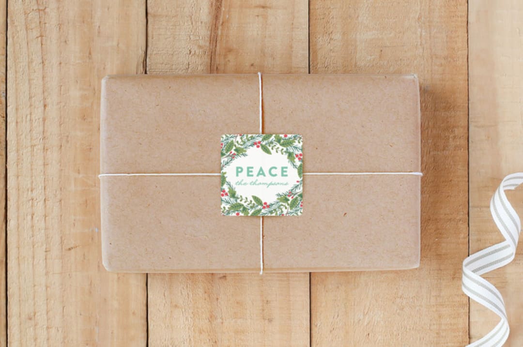 "Wreath" - Custom Stickers in Aqua by Haley McCoy - Front