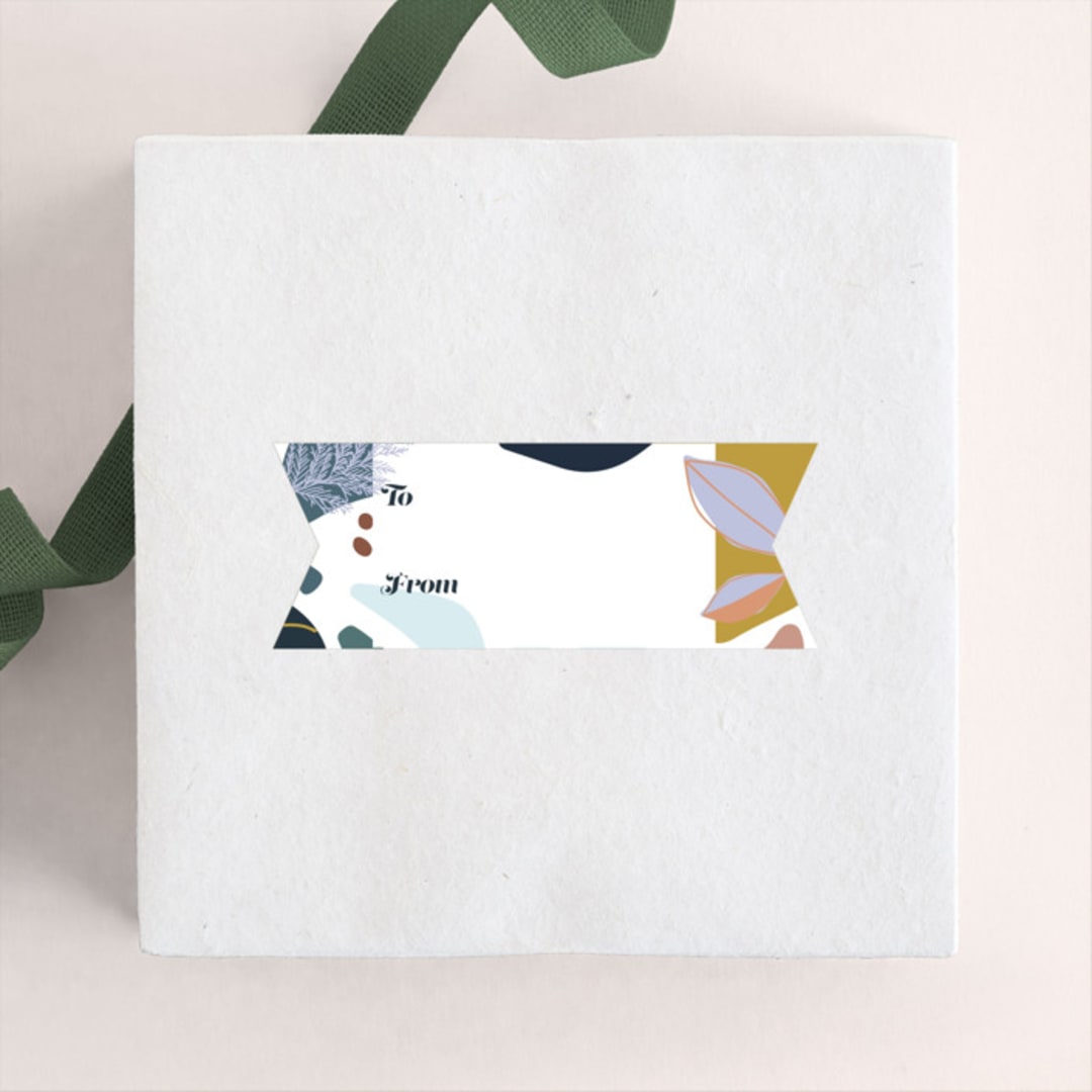 "Abstract Christmas at sea" - Custom Stickers in Turquoise by Stephanie C Martinez - Front