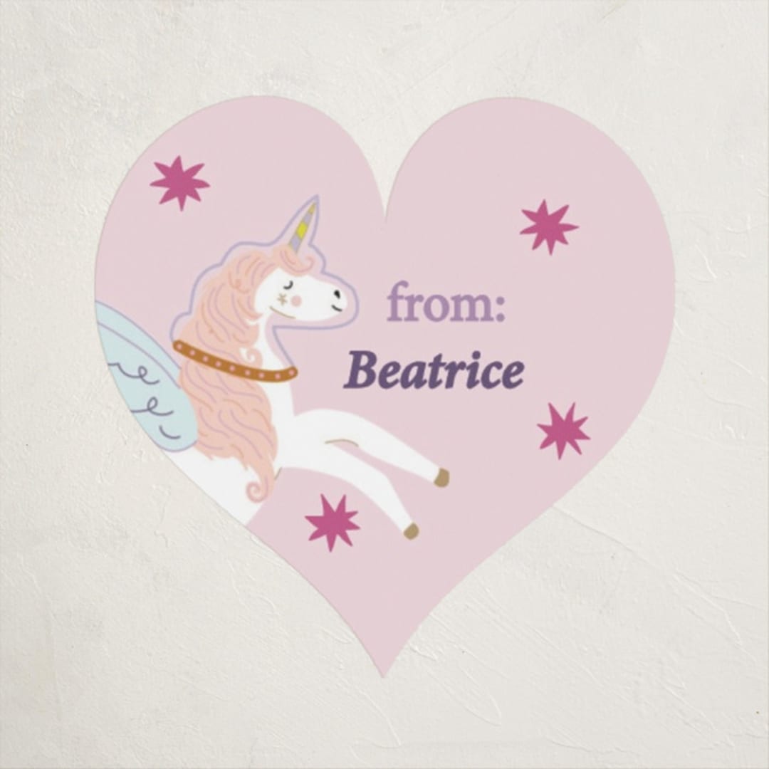"Stellar Unicorn Valentine" - Custom Stickers in Candy by Painted Hawk Designs - Front