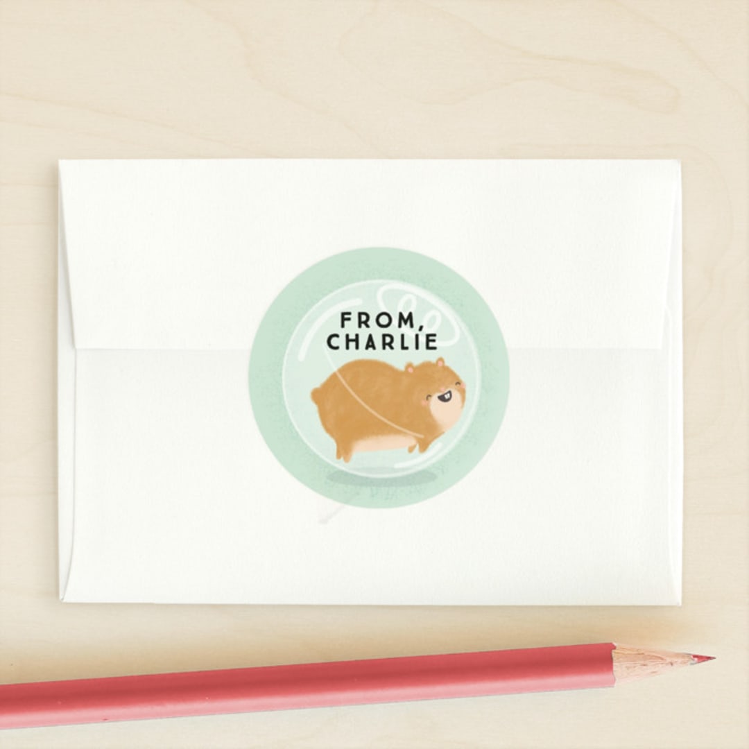 "Hamster Roll" - Custom Stickers in Mint by Itsy Belle Studio - Front