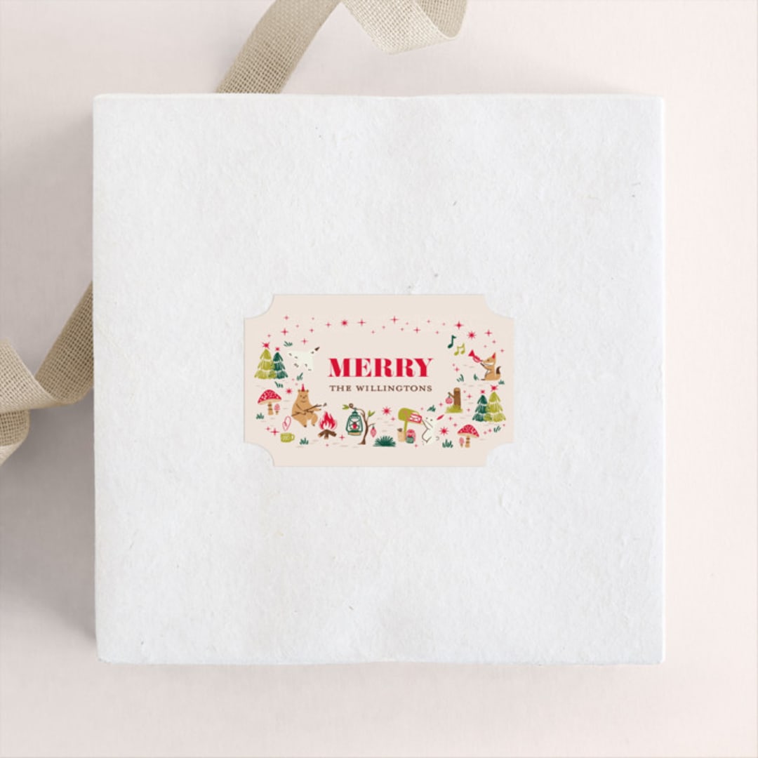"Woodland Christmas" - Custom Stickers in Berries by Vivian Yiwing - Front