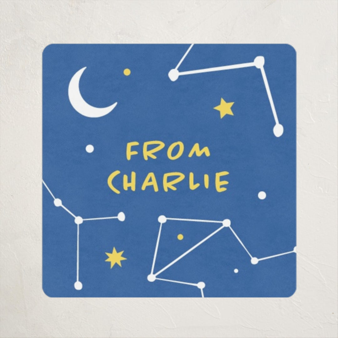 "A stellar friend" - Custom Stickers in Cobalt by Sabrin Deirani - Front