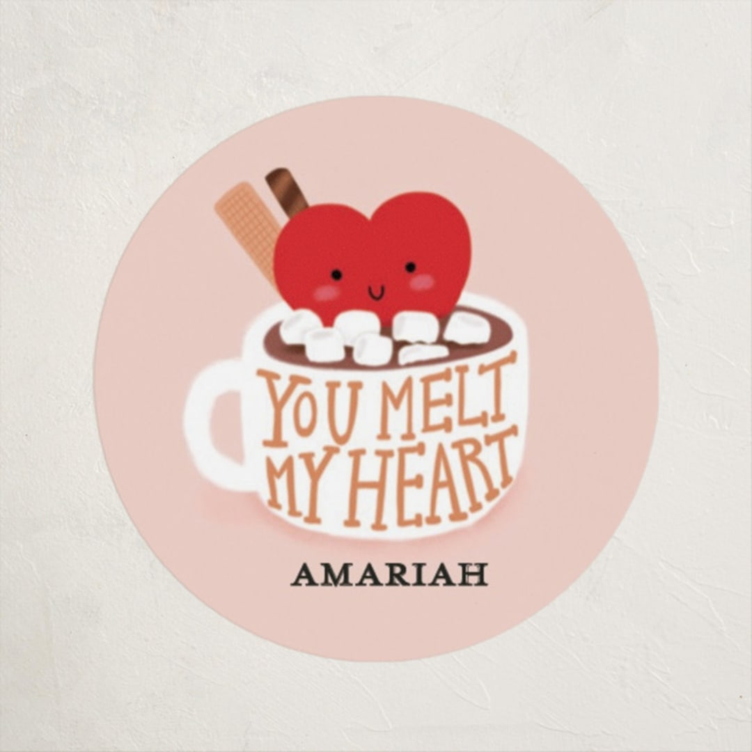 "Heart melted" - Custom Stickers in Peach by iamtanya - Front