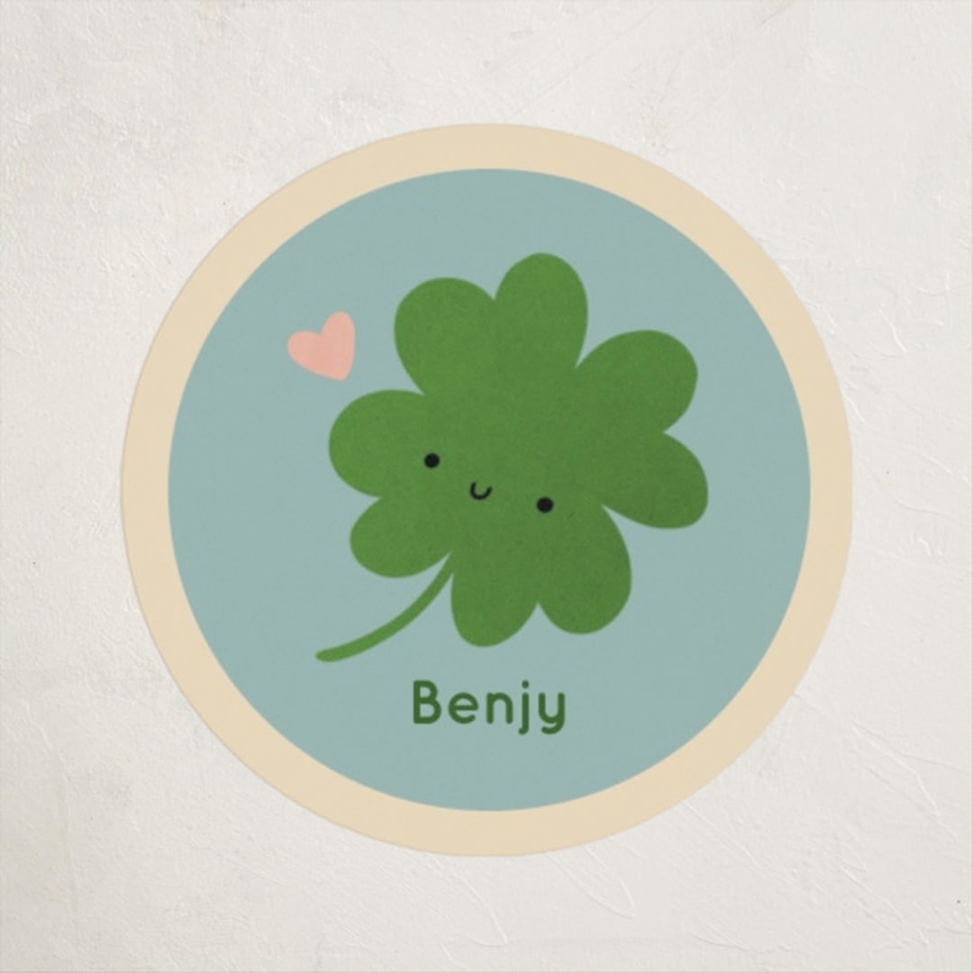 "Lucky Leaf" - Custom Stickers in Sky by Adelyn T. - Front