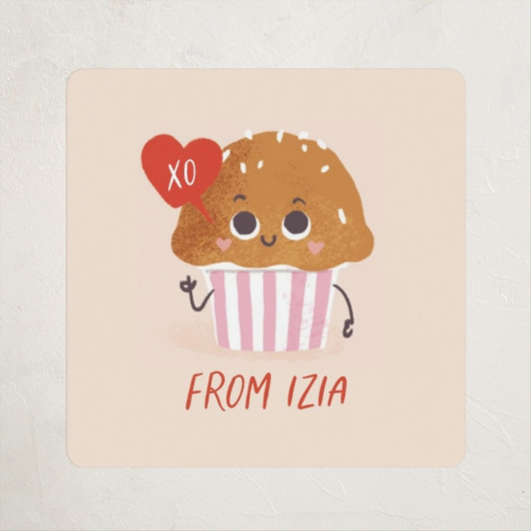 "Muffin Pal" - Custom Stickers in Strawberry by Leia Matt - Front