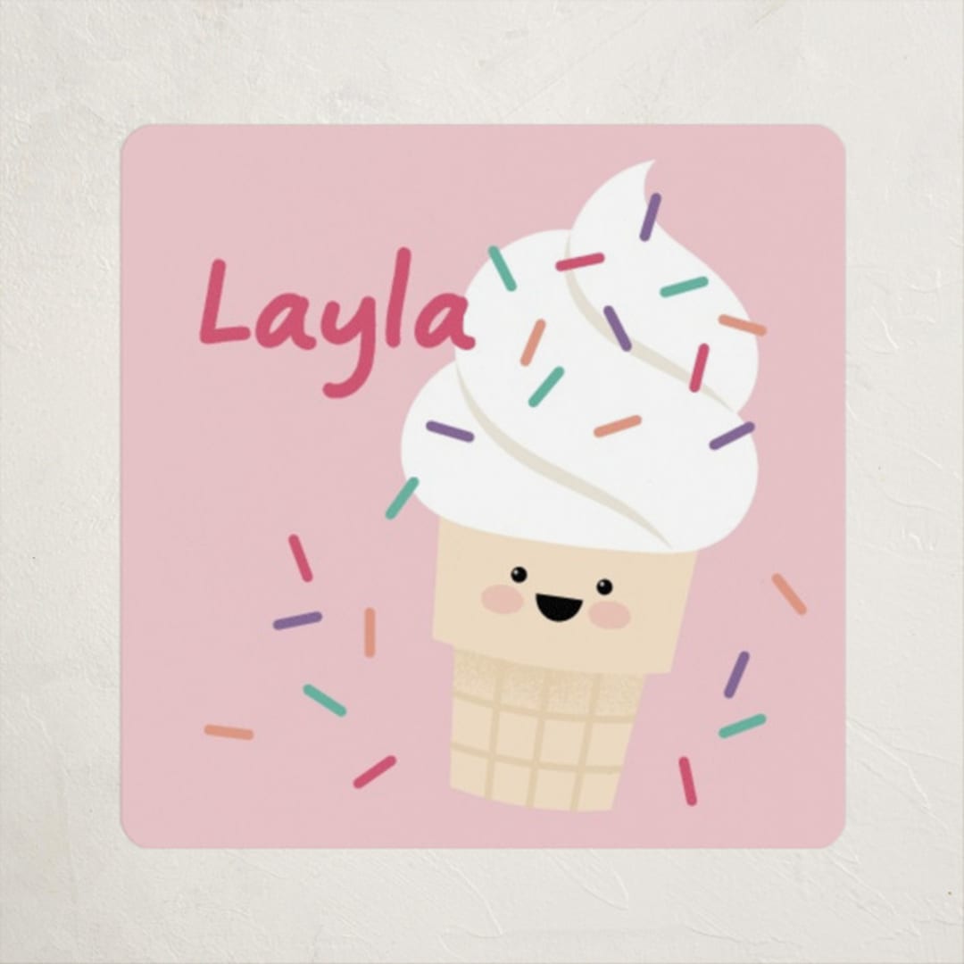 "Soft Serve" - Custom Stickers in Bubblegum by Kacey Kendrick Wagner - Front