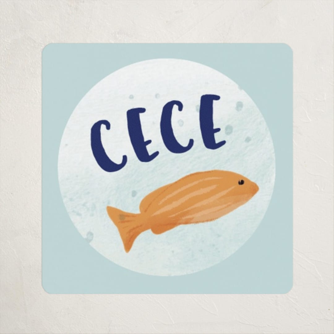 "Fish School" - Custom Stickers in Goldfish by Shiny Penny Studio - Front