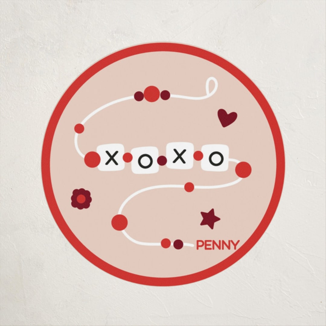 "Friendship Bracelet" - Custom Stickers in Peach by Rachel Cassel - Front
