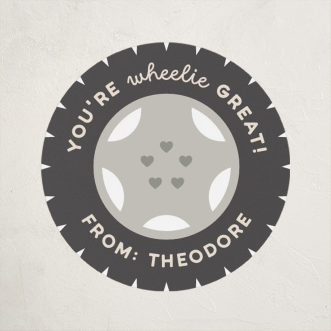 "Wheelie Great" - Custom Stickers in Asphalt by Alexandra Cohn - Front