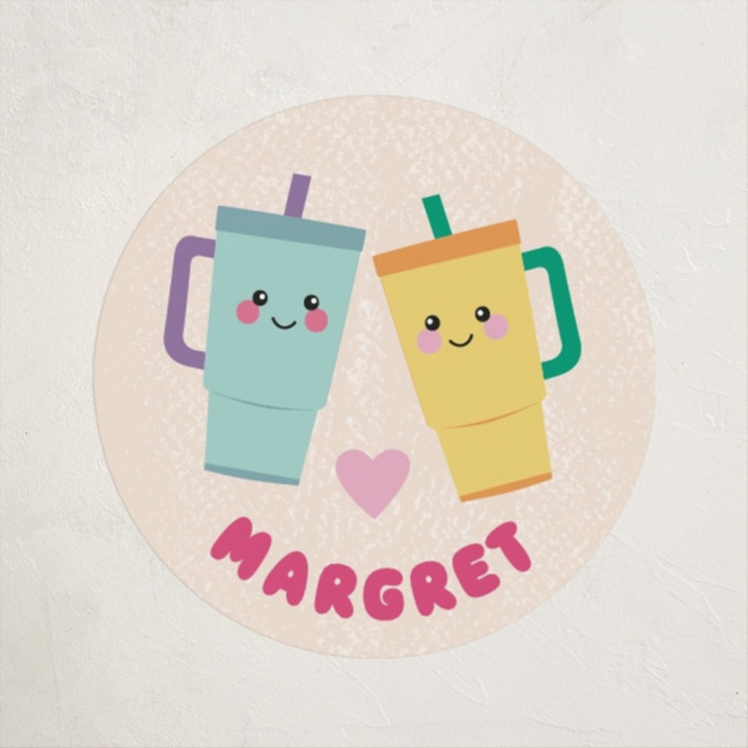 "Fill my cup" - Custom Stickers in Candy by Pixel and Hank - Front