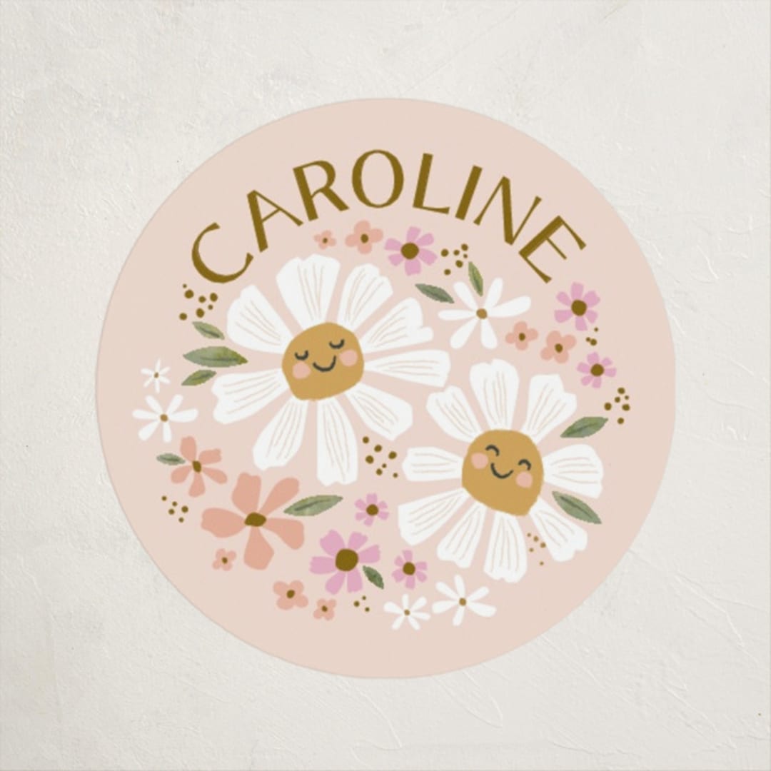 "flower bud friends" - Custom Stickers in Rose by Karidy Walker - Front