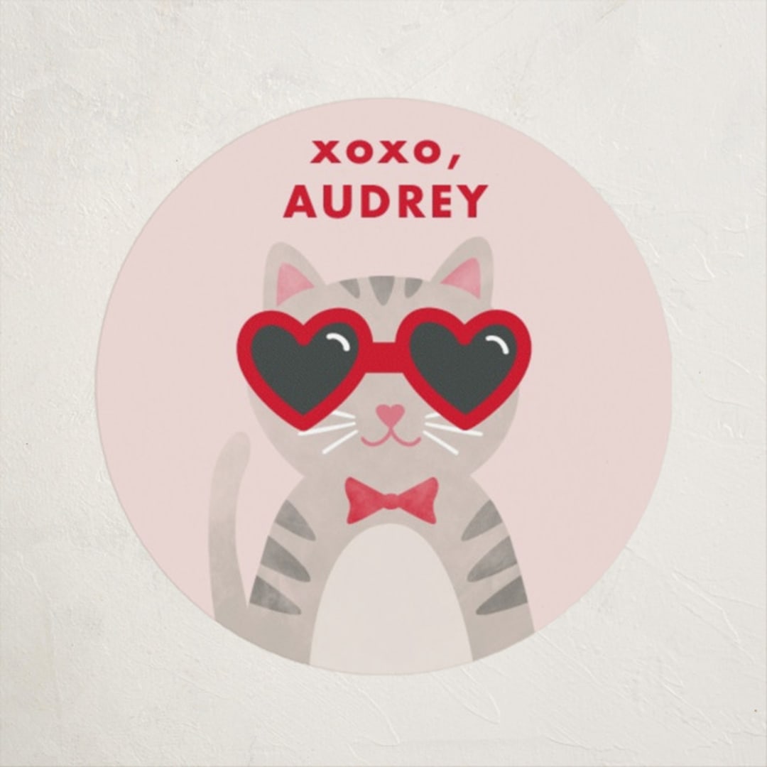 "Coolest Cat" - Custom Stickers in Cotton Candy by Shirley Lin Schneider - Front