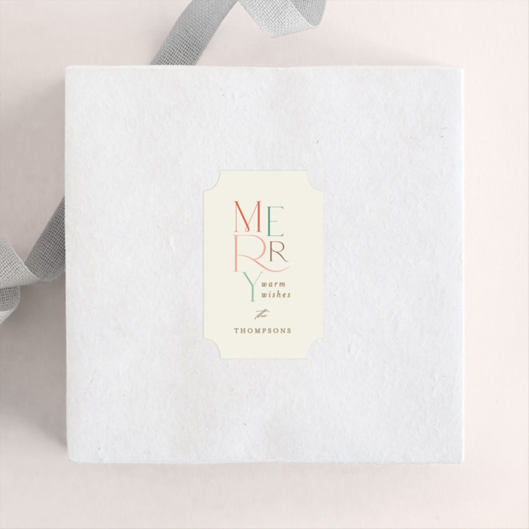 "Merry Stack I" - Custom Stickers in Eggnog by Ana Sharpe - Front