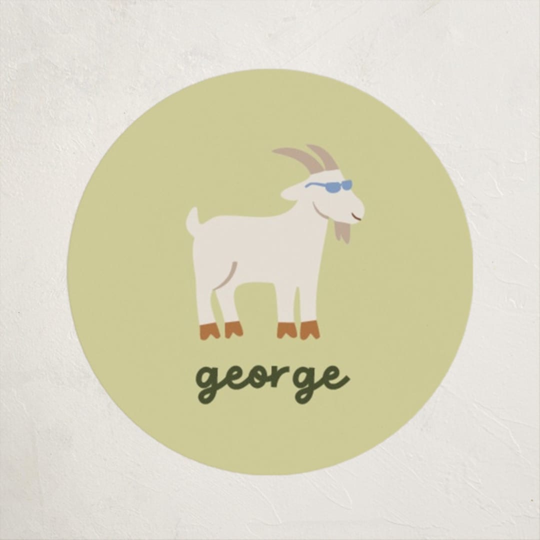 "the goat" - Custom Stickers in Lime by Ellen Schlegelmilch - Front