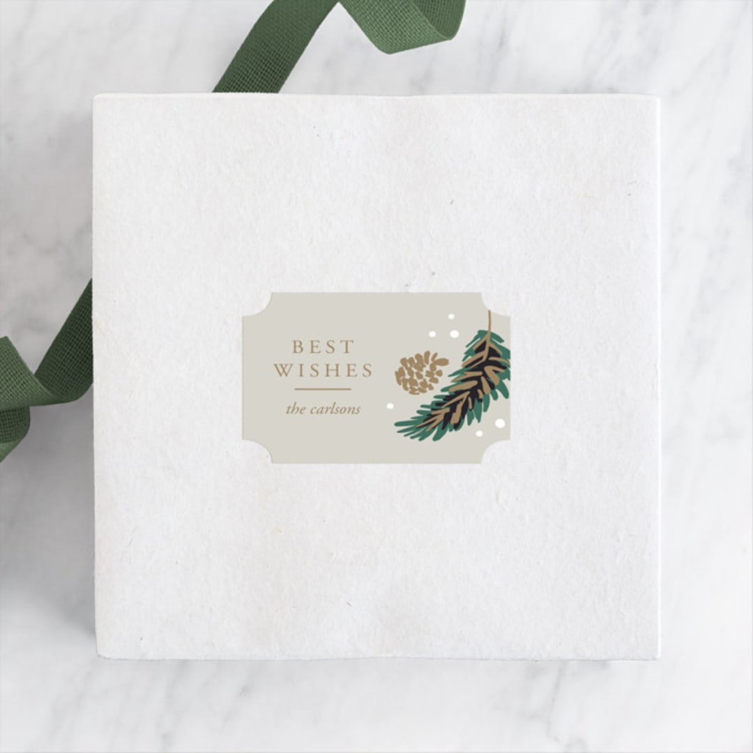 "Festive Branches" - Custom Stickers in Pear by Gina Grittner - Front