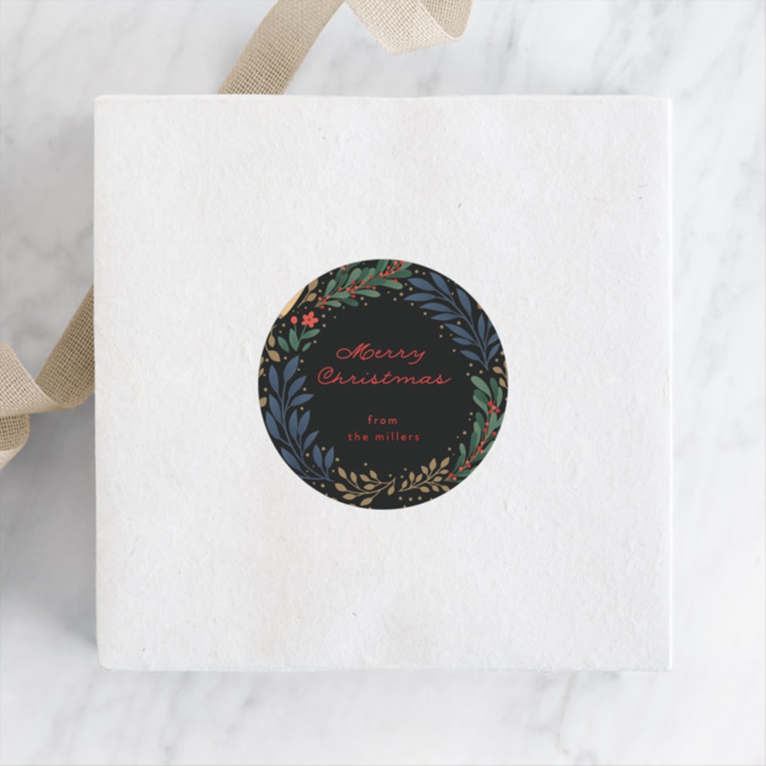 "Reindeer Forest" - Custom Stickers in Snow by Shannon Chen of Four Wet Feet Studio - Front