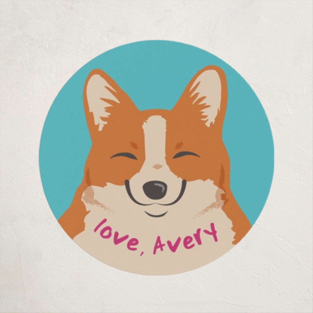"A Pawsome Valentine" - Custom Stickers in Blue Raspberry by Sovelle - Front