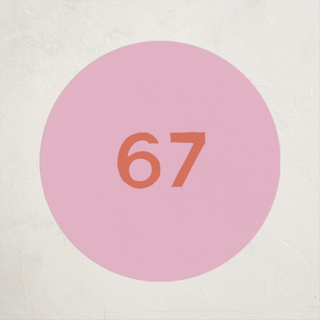 "SixSeven" - Custom Stickers in Peach by Ani Somi - Front