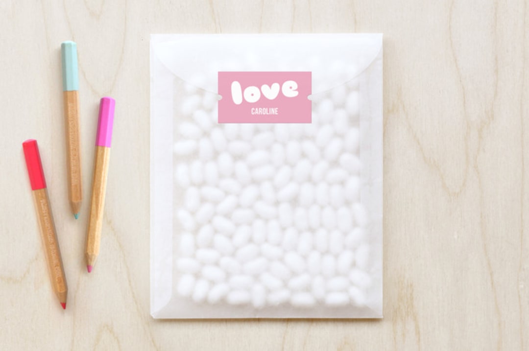 "love love love" - Custom Stickers in Bubblegum by Catherine Lalonde - Front