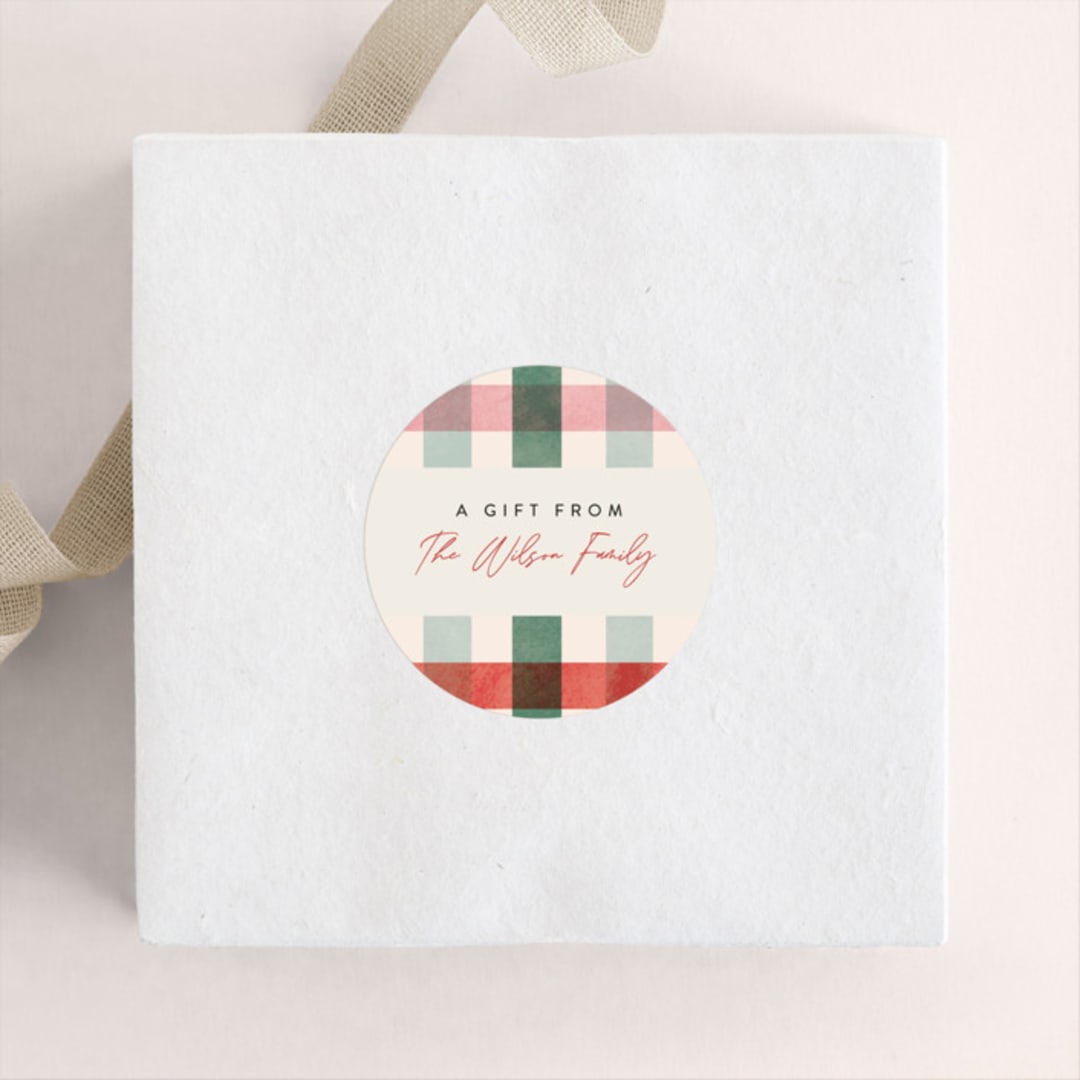 "Perfect Plaid" - Custom Stickers in Fruitcake by Pixel and Hank - Front