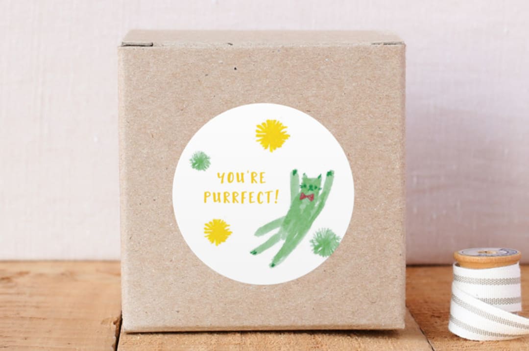 "Doodle Cats" - Custom Stickers in Sunshine by Lori Wemple - Front