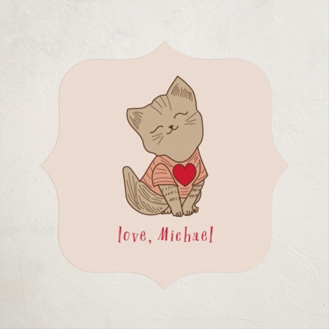 "join the dots cat" - Custom Stickers in Crimson by Kanika Mathur - Front