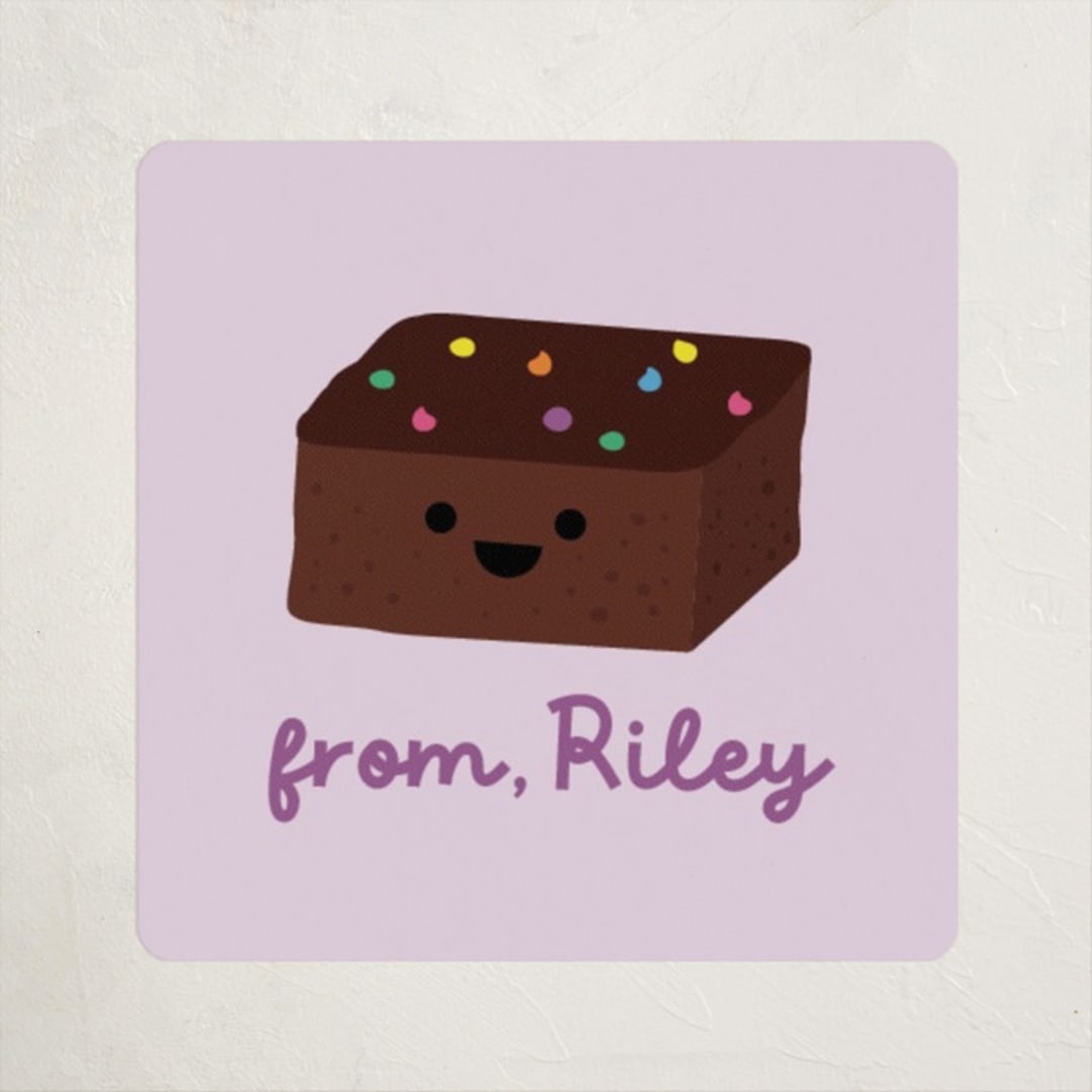 "Brownie Points" - Custom Stickers in Grape by Annie Holmquist - Front