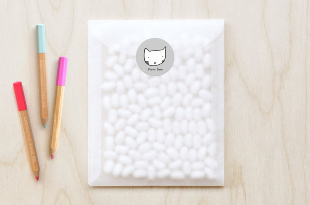 "Cat's Meow" - Custom Stickers in Cloudy Grey by Kelsey Clanton - Front