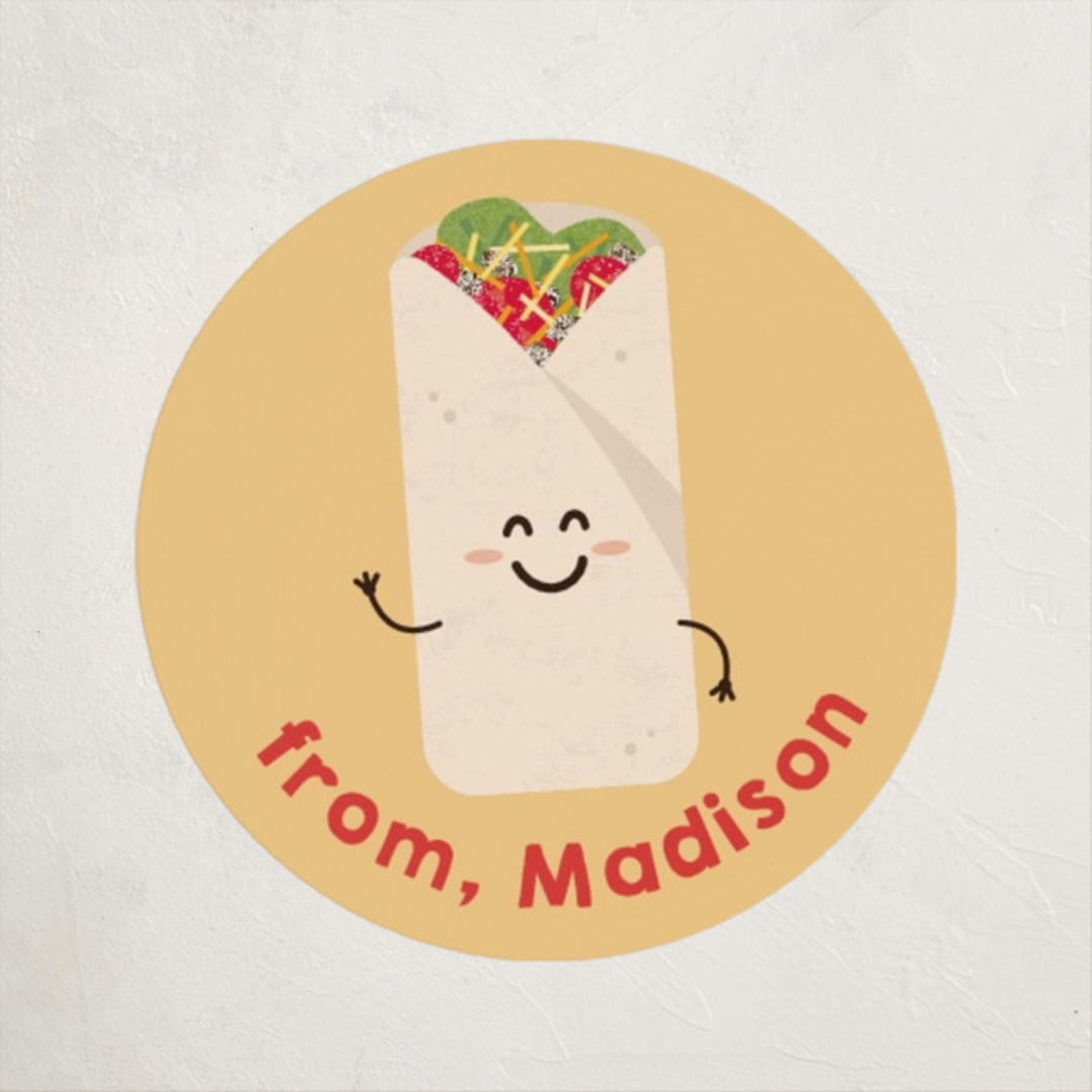 "Un-burrito-ble" - Custom Stickers in Cornflower by Erica Krystek - Front