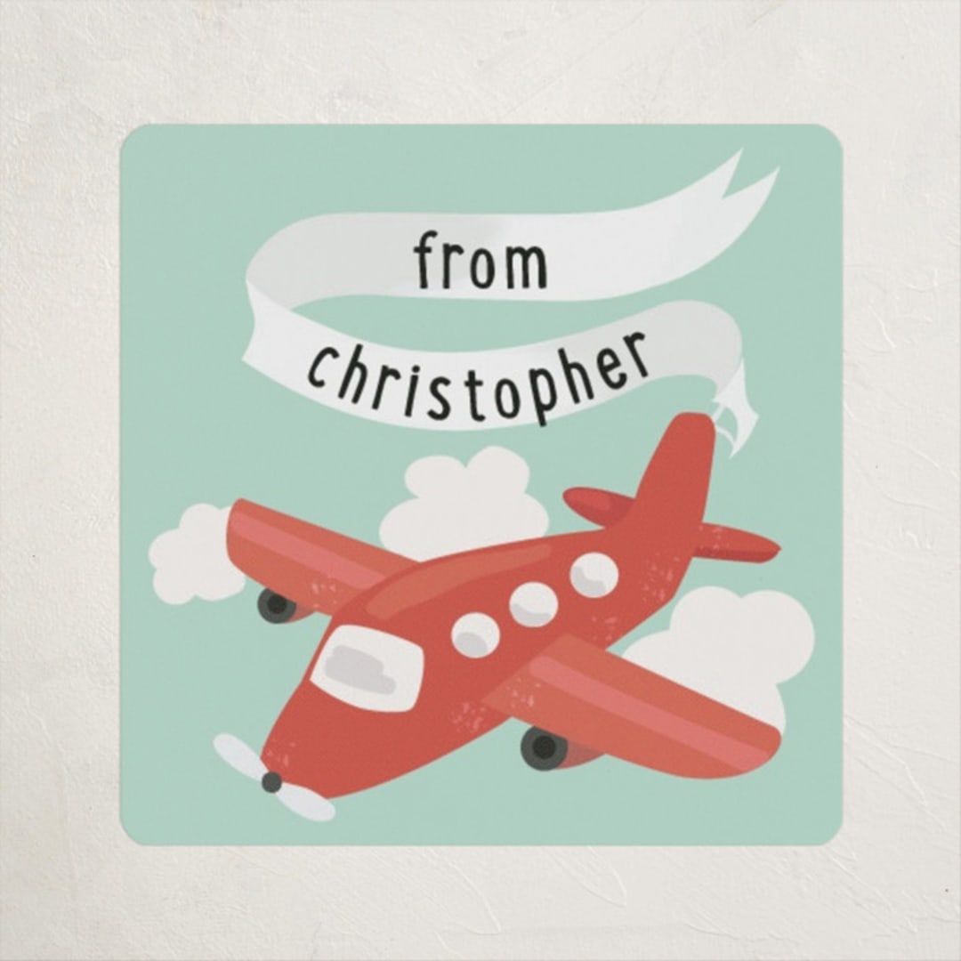 "Just Plane Awesome" - Custom Stickers in Apple by Jennifer Holbrook - Front